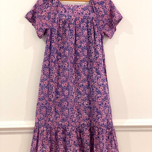 Emerson Fry India Collection Colette Midi Dress in Violet Wildflower Sz ML - Picture 5 of 9